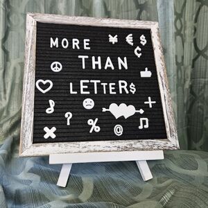 Felt Message Board with gray and black backgrounds white stand